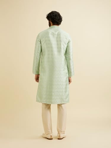 Manyavar Men's Brocade Thread Embroidery Kurta Set