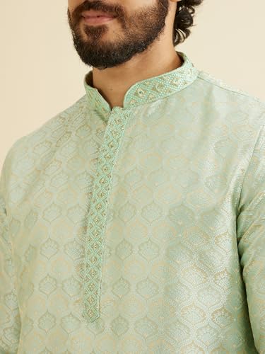 Manyavar Men's Brocade Thread Embroidery Kurta Set