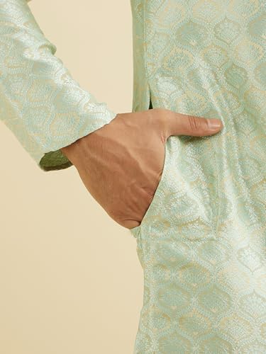 Manyavar Men's Brocade Thread Embroidery Kurta Set