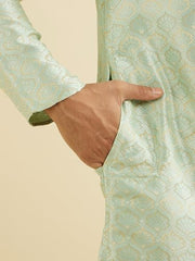 Manyavar Men's Brocade Thread Embroidery Kurta Set