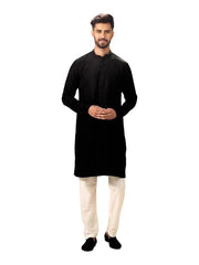 Manyavar Men's Blended Viscose Solid Traditional Kurta Set