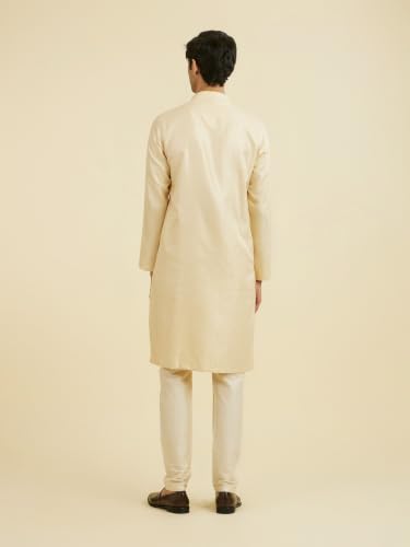 Manyavar Men's Brocade Self-Design Knee-Length Kurta Pyjama Set
