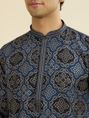 Manyavar Men's Art Silk Printed Traditional Kurta Pyjama Set