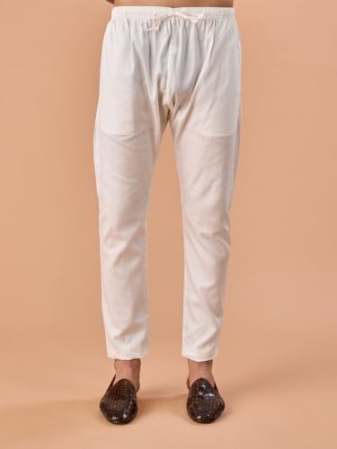 Manyavar Men's Blended Viscose Printed Knee-Length Kurta Pyjama Set