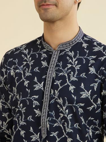 Manyavar Men's Blended Cotton Printed Traditional Kurta Pyjama Set