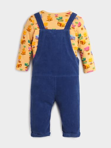 Somersault Pixel Animal girls' bodysuit and dungaree set with colorful pixel animal print, comfortable and adorable for kids.