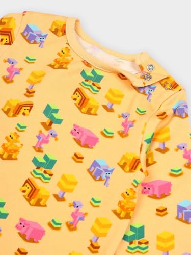 Girls Somersault Pixel Animal Bodysuit and Dungaree Set, colorful animal print, soft fabric, cute and comfortable for everyday wear.