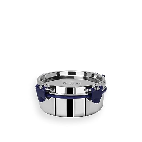 PDDFALCON Food Grade Certified Stainless Steel Eco Nxt Airtight Storage Container With Extra Clamp, Blue (550Ml) With 100% Leakproof With BIS Certified, Jindal Seal & Made In India