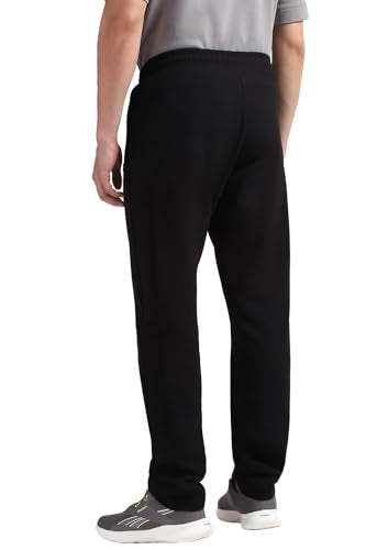 Black Reebok men's sports wear pajama pants with an elastic waistband and relaxed fit, suitable for comfortable loungewear.