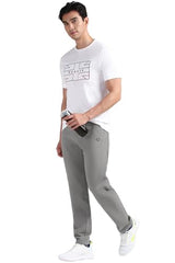 Reebok men's grey sports wear pajama pants with an elastic waistband and relaxed fit, suitable for casual or sleepwear.