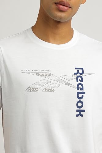 Reebok_Men's_Regular Fit_Lifestyle T Shirt 4 E_White_Size_2XL_Tshirt