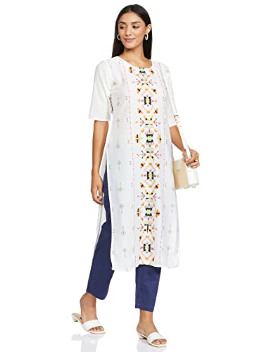 Rangriti Women's Ethnic Blue Pants (Size_S) Loose