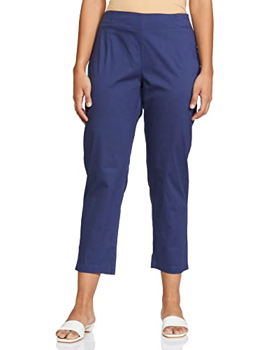 Rangriti Women's Ethnic Blue Pants (Size_S) Loose