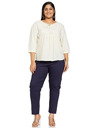 Rangriti Women's Ethnic Blue Pants (Size_S) Loose