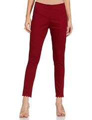 Rangriti Women's Regular Dress Pants (RMMCORE8391_Maroon_XL)