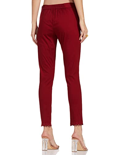 Rangriti Women's Regular Dress Pants (RMMCORE8391_Maroon_XL)