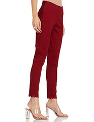 Rangriti Women's Regular Dress Pants (RMMCORE8391_Maroon_XL)