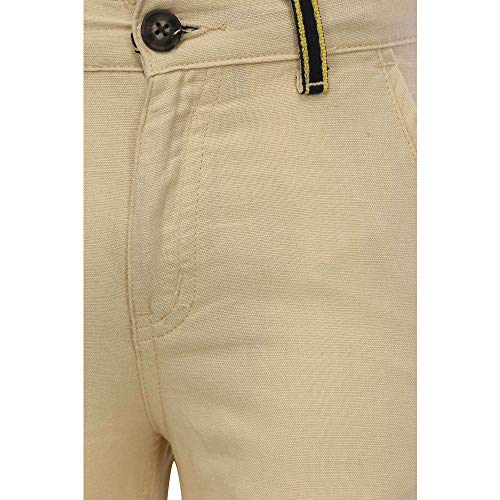 Gini & Jony Boys 4 Pocket Solid Trousers (Beige_9-10 Years)