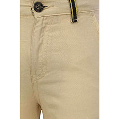 Gini & Jony Boys 4 Pocket Solid Trousers (Beige_9-10 Years)