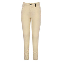Gini & Jony Boys 4 Pocket Solid Trousers (Beige_9-10 Years)