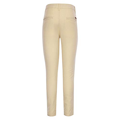 Gini & Jony Boys 4 Pocket Solid Trousers (Beige_9-10 Years)