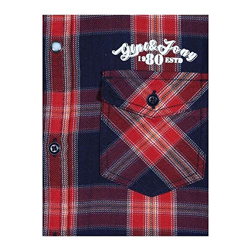 Gini & Jony Checkered Woven Yard Hood Boys Shirt (A21GJB077C672NA002, Navy_Blue, 4)