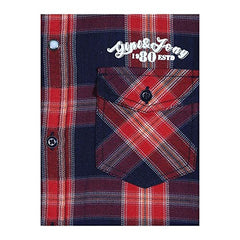 Gini & Jony Checkered Woven Yard Hood Boys Shirt (A21GJB077C672NA002, Navy_Blue, 4)