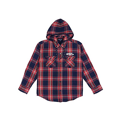 Gini & Jony Checkered Woven Yard Hood Boys Shirt (A21GJB077C672NA002, Navy_Blue, 4)