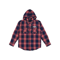 Gini & Jony Checkered Woven Yard Hood Boys Shirt (A21GJB077C672NA002, Navy_Blue, 4)