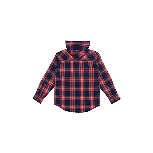Gini & Jony Checkered Woven Yard Hood Boys Shirt (A21GJB077C672NA002, Navy_Blue, 4)
