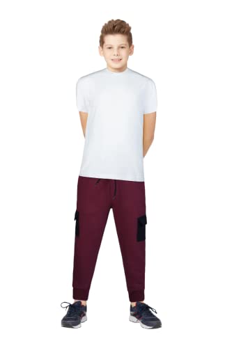 Gini & Jony Boys Red Solid Woven Track Pant Elasticated 6-7 Years