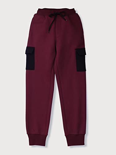 Gini & Jony Boys Red Solid Woven Track Pant Elasticated 6-7 Years
