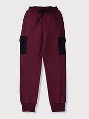 Gini & Jony Boys Red Solid Woven Track Pant Elasticated 6-7 Years