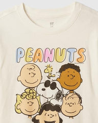 Peanuts Print Round-Neck T-Shirt, White, L