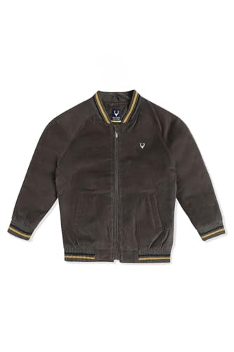 Boys Brown Solid Regular Fit Jacket