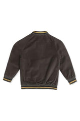 Boys Brown Solid Regular Fit Jacket