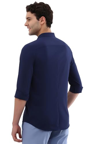 Allen Solly Men's Slim Fit Shirt (ASSFMAMOPC77865_Navy