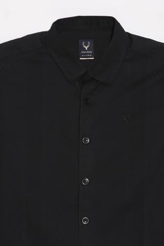 Allen Solly Boys Black Slim Fit Textured Casual Shirt
