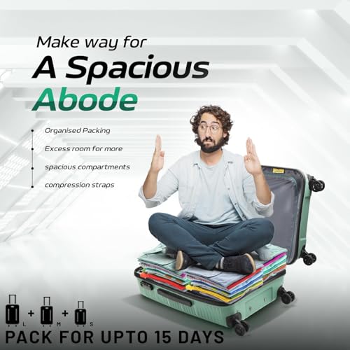 VIP Aristocrat 3-Piece Set 55 Cm, 66 Cm & 76 Cm Polyproplyene Hard Sided 8 Spinner Wheels,Light Weight Luggage/Trolley Bags with Combination Lock and 3 Years International Warranty (Navy, 3P Set) - Goyalsons ShopMax