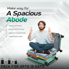 VIP Aristocrat 3-Piece Set 55 Cm, 66 Cm & 76 Cm Polyproplyene Hard Sided 8 Spinner Wheels,Light Weight Luggage/Trolley Bags with Combination Lock and 3 Years International Warranty (Navy, 3P Set) - Goyalsons ShopMax