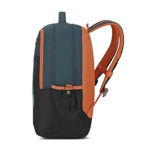Skybags Klan 37L Adventure Dark Green Casual Backpack for Boys & Girls with 3 Compartments & Adjustable Shoulder Strap | Quick Access Front Pocket | Pencil Pouch | Perfect for School & Travel - Unisex