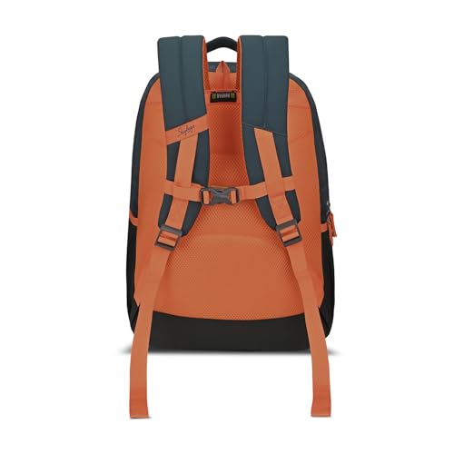Skybags Klan 37L Adventure Dark Green Casual Backpack for Boys & Girls with 3 Compartments & Adjustable Shoulder Strap | Quick Access Front Pocket | Pencil Pouch | Perfect for School & Travel - Unisex