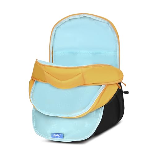 Skybags Klan 37L Adventure Yellow Casual Backpack for Boys & Girls with 3 Compartments & Adjustable Shoulder Strap | Quick Access Front Pocket | Pencil Pouch | Perfect for School & Travel - Unisex