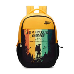 Skybags Klan 37L Adventure Yellow Casual Backpack for Boys & Girls with 3 Compartments & Adjustable Shoulder Strap | Quick Access Front Pocket | Pencil Pouch | Perfect for School & Travel - Unisex