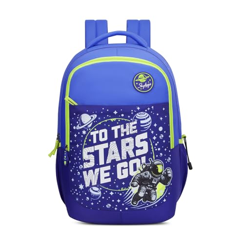 Skybags Klan 37L Astronaut Blue Casual Backpack for Boys & Girls with 3 Compartments & Adjustable Shoulder Strap | Quick Access Front Pocket | Pencil Pouch | Perfect for School & Travel - Unisex