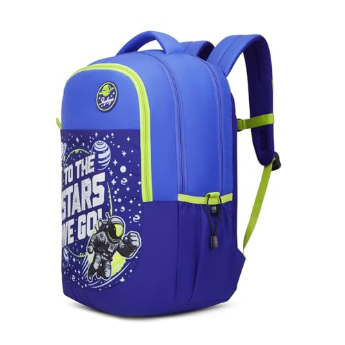 Skybags Klan 37L Astronaut Blue Casual Backpack for Boys & Girls with 3 Compartments & Adjustable Shoulder Strap | Quick Access Front Pocket | Pencil Pouch | Perfect for School & Travel - Unisex