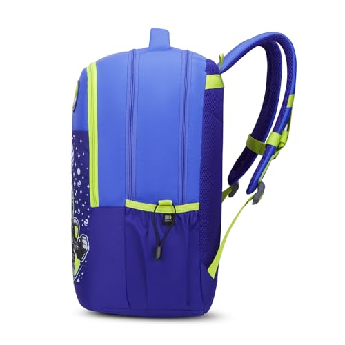 Skybags Klan 37L Astronaut Blue Casual Backpack for Boys & Girls with 3 Compartments & Adjustable Shoulder Strap | Quick Access Front Pocket | Pencil Pouch | Perfect for School & Travel - Unisex