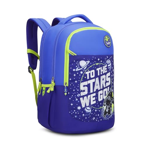 Skybags Klan 37L Astronaut Blue Casual Backpack for Boys & Girls with 3 Compartments & Adjustable Shoulder Strap | Quick Access Front Pocket | Pencil Pouch | Perfect for School & Travel - Unisex