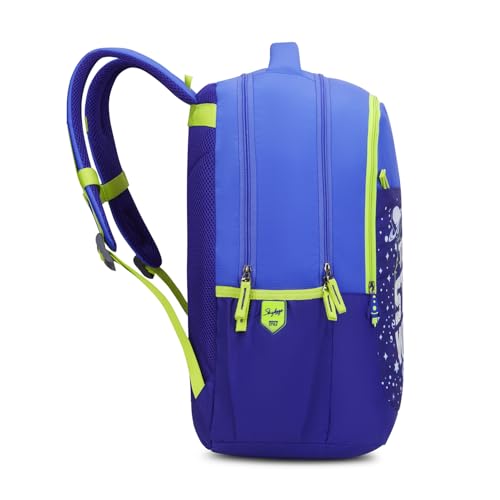 Skybags Klan 37L Astronaut Blue Casual Backpack for Boys & Girls with 3 Compartments & Adjustable Shoulder Strap | Quick Access Front Pocket | Pencil Pouch | Perfect for School & Travel - Unisex