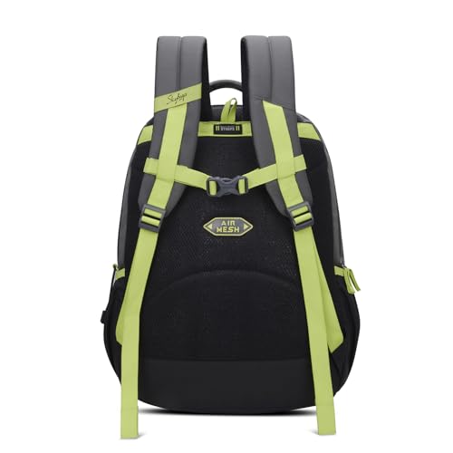 Skybags Klan 37L Astronaut Black Casual Backpack for Boys & Girls with 3 Compartments & Adjustable Shoulder Strap | Quick Access Front Pocket | Pencil Pouch | Perfect for School & Travel - Unisex